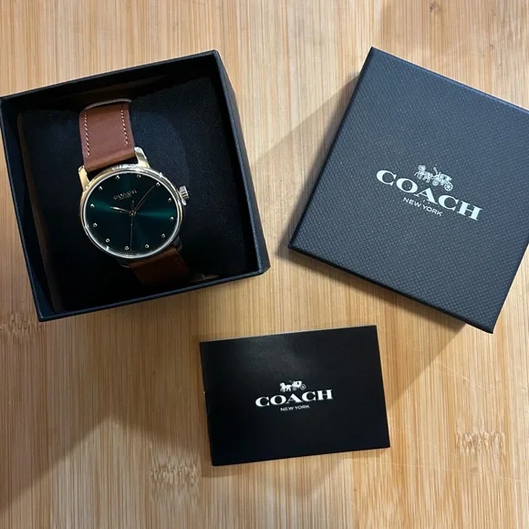 Coach Grand Watch With 36mm Green Face & Purple Tone Leather Band - Picture 8 of 8